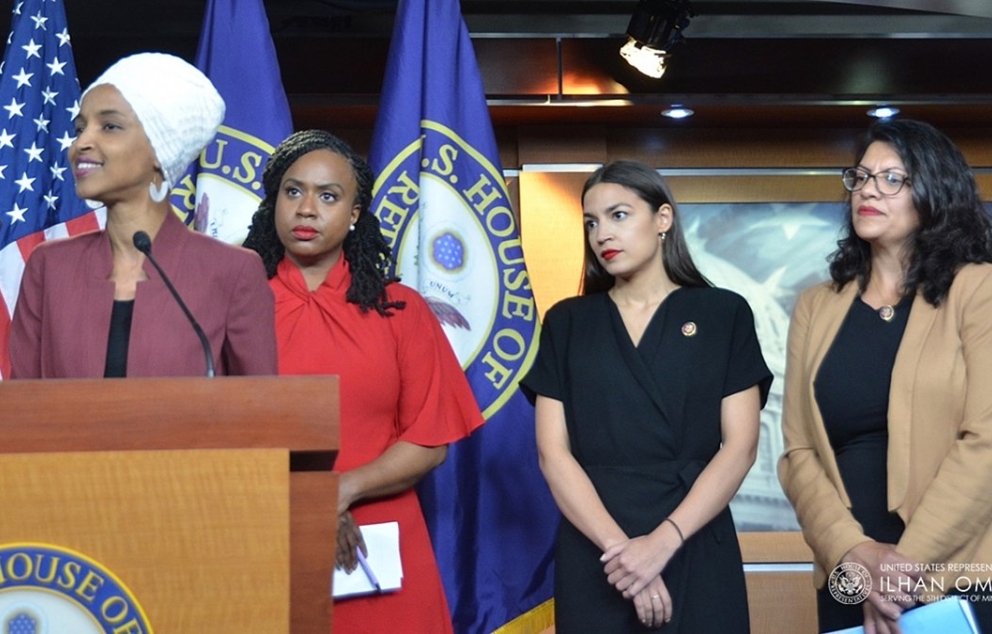 Alexandria Ocasio Cortez Ilhan Omar Rashida Tlaib and Ayanna Pressley press conference 2019