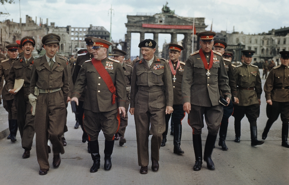Allies at the Brandenburg Gate 1945