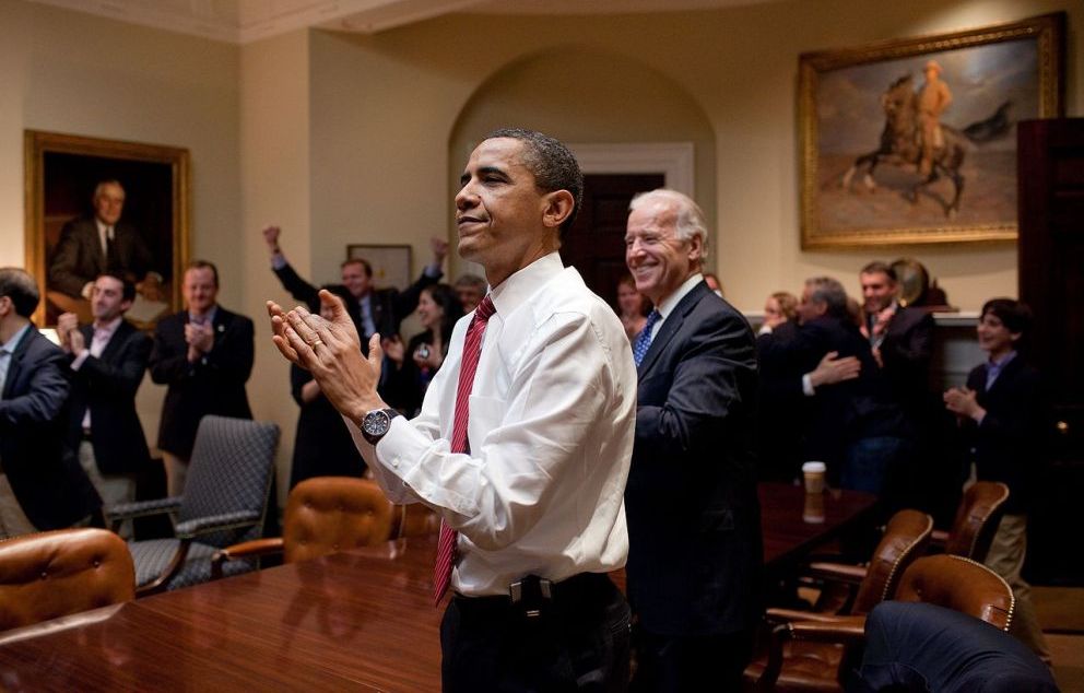 Barack Obama reacts to the passing of Healthcare bill Pete Souza