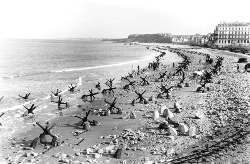 Beach obstacles at Pas de Calais 18 April 1944