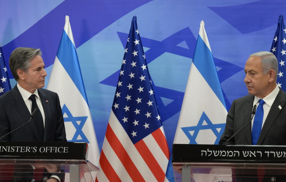 מזכיר המדינה האמריקאי אנתוני בלינקן וראש ממשלת ישראל בנימין נתניהו   מקור: לע"מ (עמוס בן גרשום)