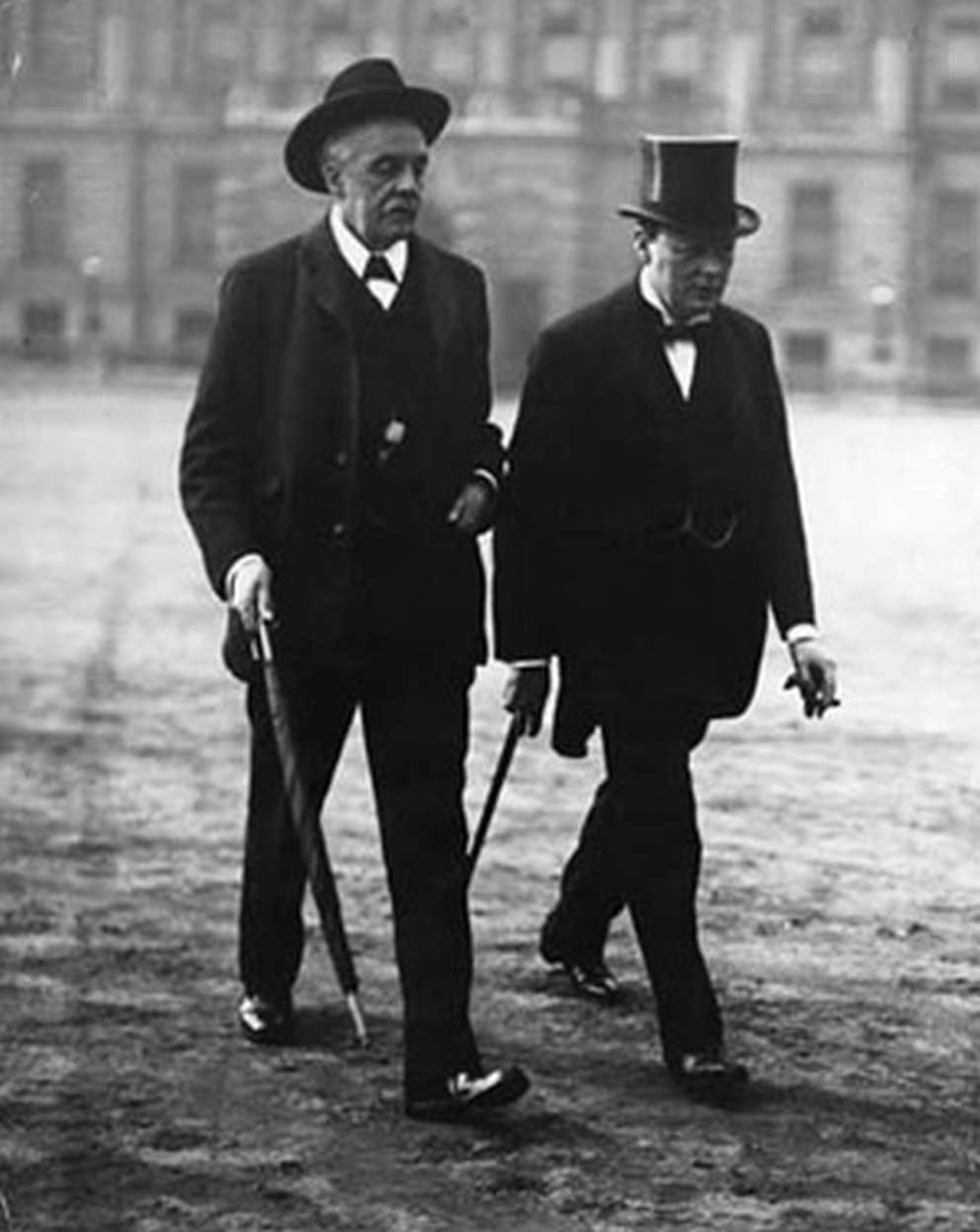 British Prime Minister Arthur Balfour with Winston Churchill