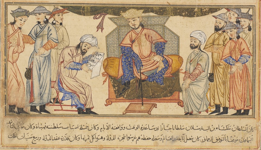 Coronation of Malik Shah I from the Jami al Tawarikh by Rashid al Din published in Tabriz Persia 1307 A