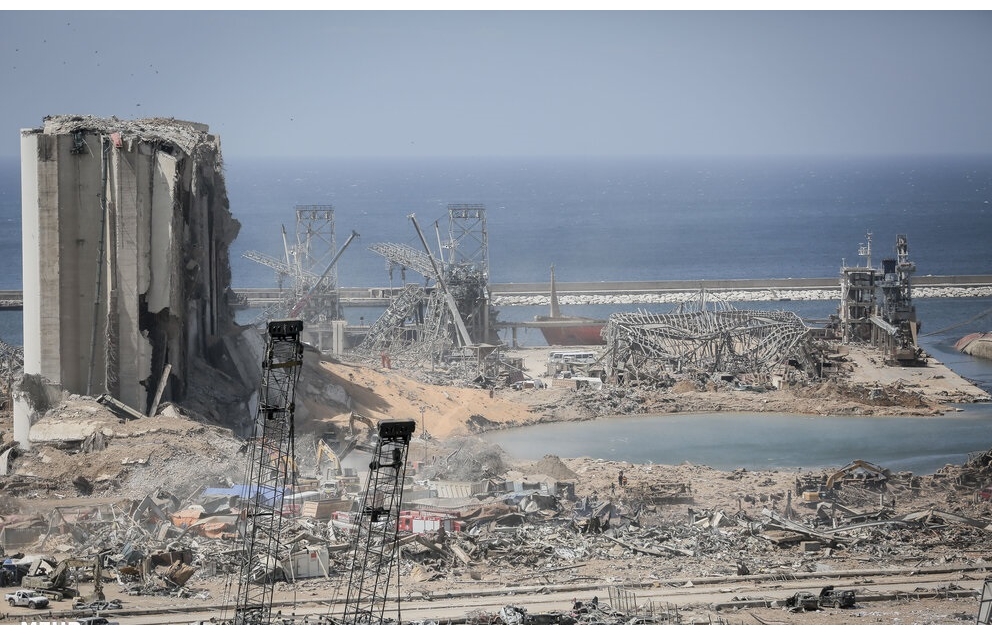 הנזקים בנמל ביירות לאחר הפיצוץ   מקור: ויקיפדיה