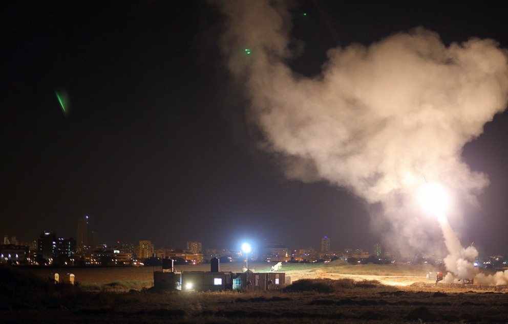 Iron Dome system intercepts Gaza rockets aimed at central Israel Operation Protective Edge 2014 IDF