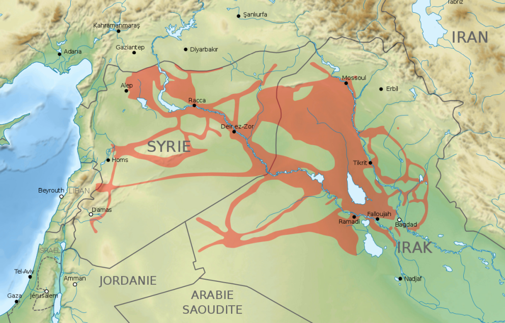 Near East ISIS controlled areas 2015 Sémhur Flappiefh