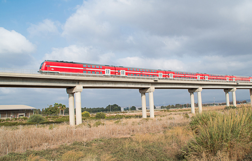 Passenger Train on a bridge Israel Railways Spokesperson