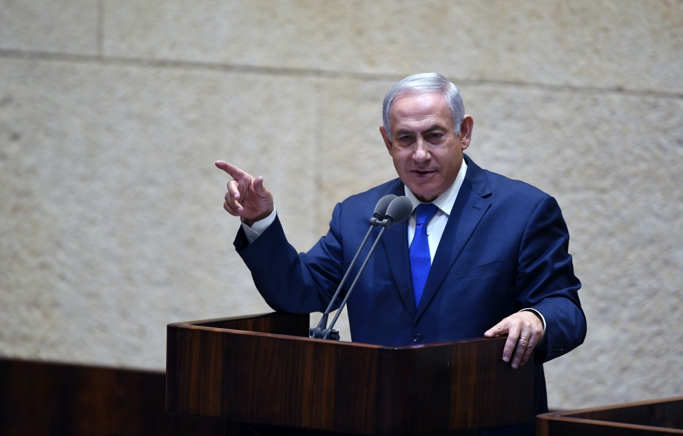 ראש ממשלת ישראל בנימין נתניהו נואם בפני מליאת הכנסת, 2018   מקור: לע"מ (קובי גדעון)