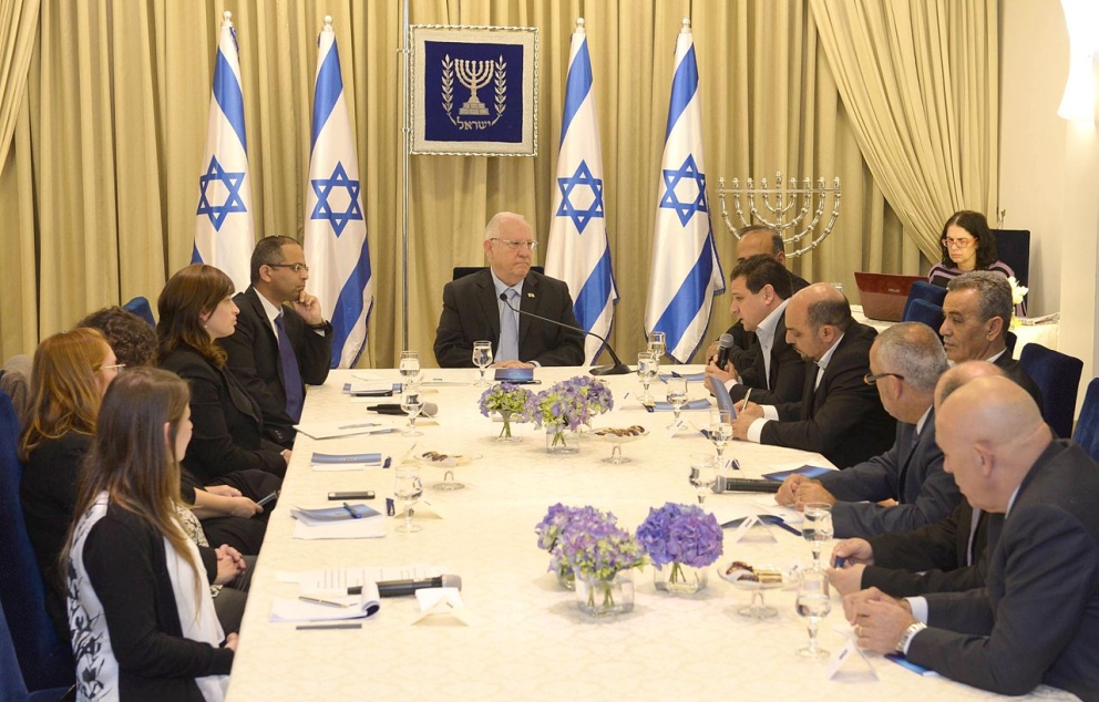 Reuven Rivlin opened the consultations after the 2015 elections with the Joint List 2015 Mark Neyman