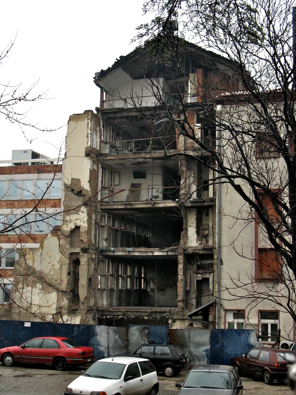 Ruins of the Radio Television of Serbia destroyed during 1999 NATO aggression Pino