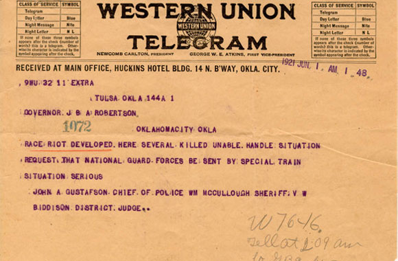 Tulsa Race Massacare Telegram