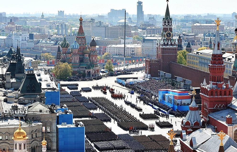 מצעד צבאי במוסקבה ביום הניצחון, 2015   מקור: ויקיפדיה (דוברות נשיאות רוסיה)